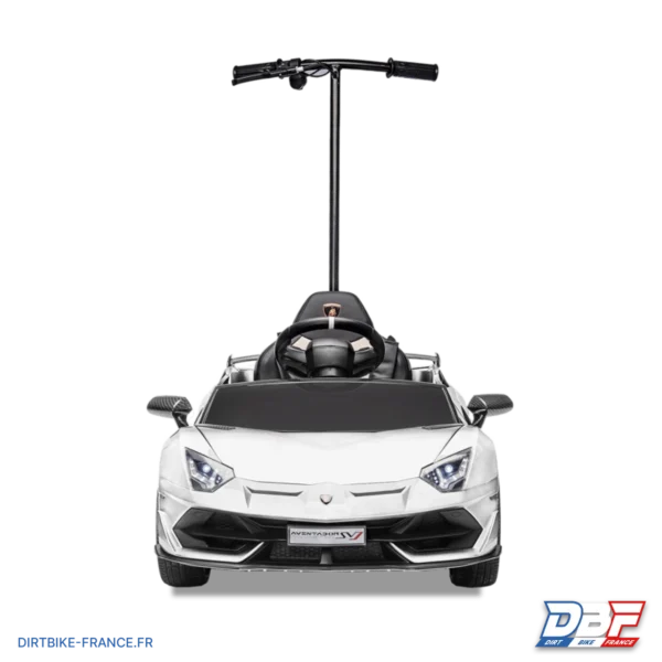 Voiture électrique enfant lamborghini aventador avec porteur Blanc, photo 3 sur Dirt Bike France