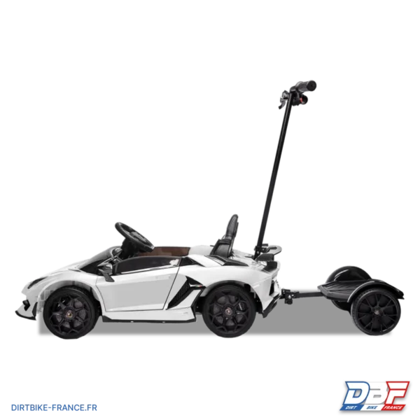 Voiture électrique enfant lamborghini aventador avec porteur Blanc, photo 6 sur Dirt Bike France