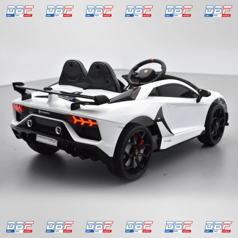 Voiture électrique enfant lamborghini aventador svj 12v Blanc, Dirt Bike France - Photo N°5