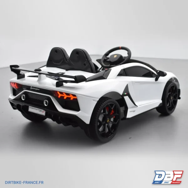 Voiture électrique enfant lamborghini aventador svj 12v Blanc, photo 5 sur Dirt Bike France