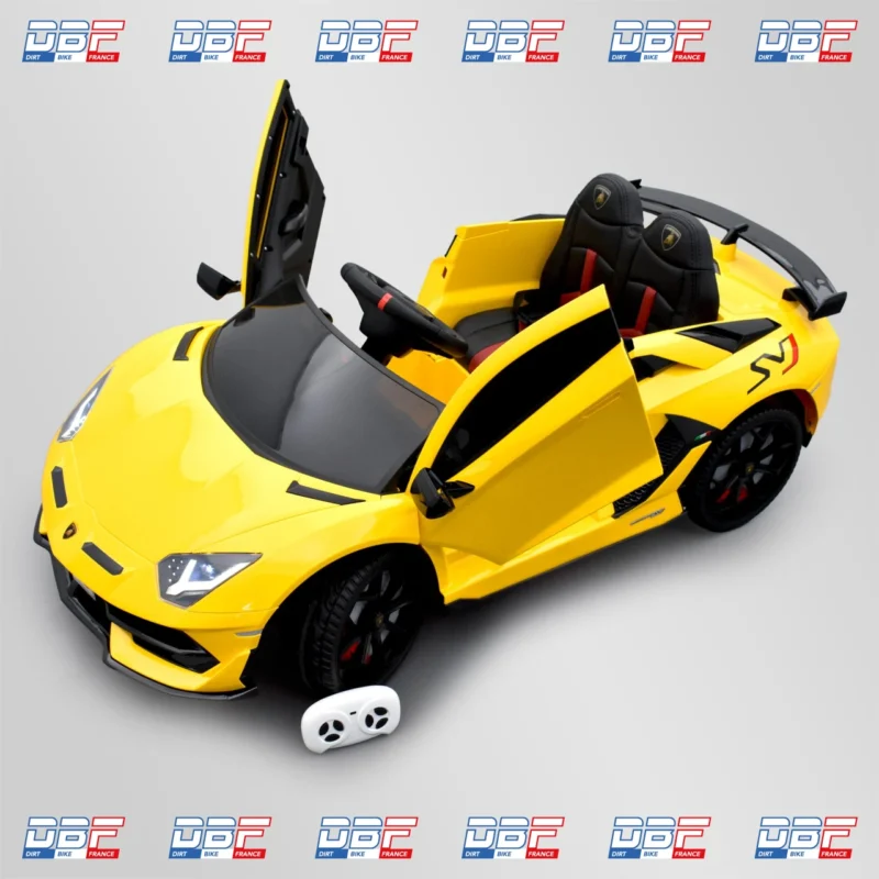 Voiture électrique enfant lamborghini aventador svj 12v Jaune, Dirt Bike France - Photo N°8