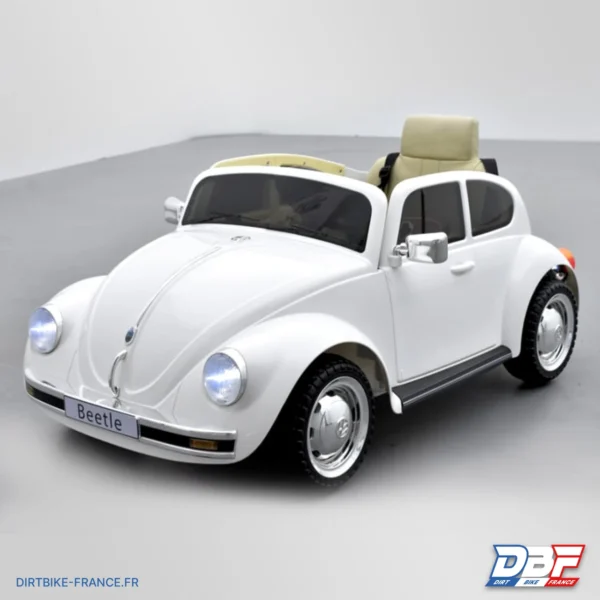 Voiture électrique enfant volkswagen coccinelle version rétro Blanc, photo 2 sur Dirt Bike France