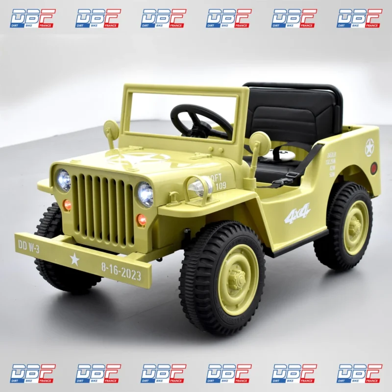 Voiture enfant électrique jeep willys 1 place Beige, Dirt Bike France - Photo N°2