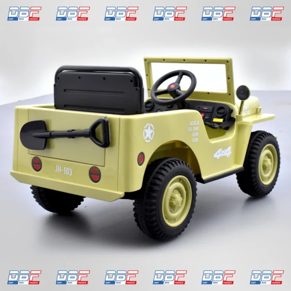 Voiture enfant électrique jeep willys 1 place Beige
