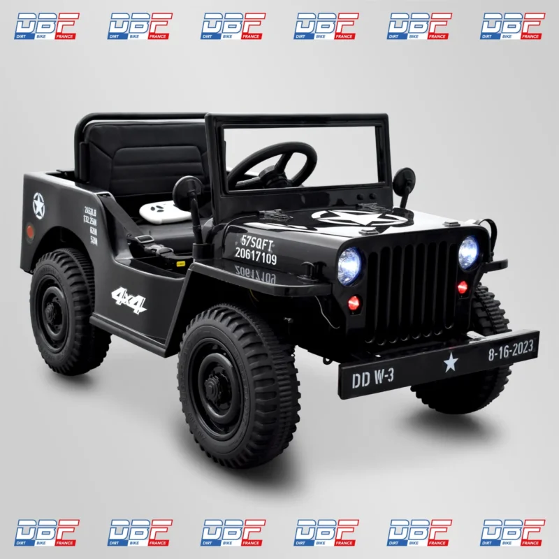 Voiture enfant électrique jeep willys 1 place Noir, Dirt Bike France - Photo N°1