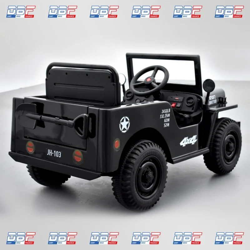 Voiture enfant électrique jeep willys 1 place Noir, Dirt Bike France - Photo N°4