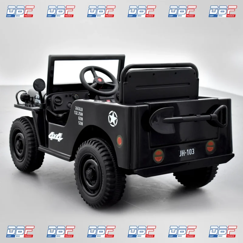 Voiture enfant électrique jeep willys 1 place Noir, Dirt Bike France - Photo N°5