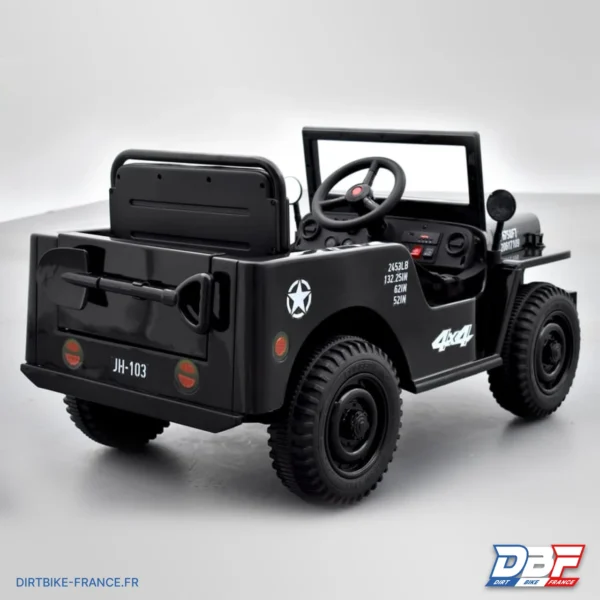 Voiture enfant électrique jeep willys 1 place Noir, photo 4 sur Dirt Bike France