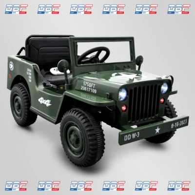 Voiture enfant électrique jeep willys 1 place Vert Dirt Bike France