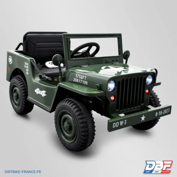 Voiture enfant électrique jeep willys 1 place Vert, photo 1 sur Dirt Bike France