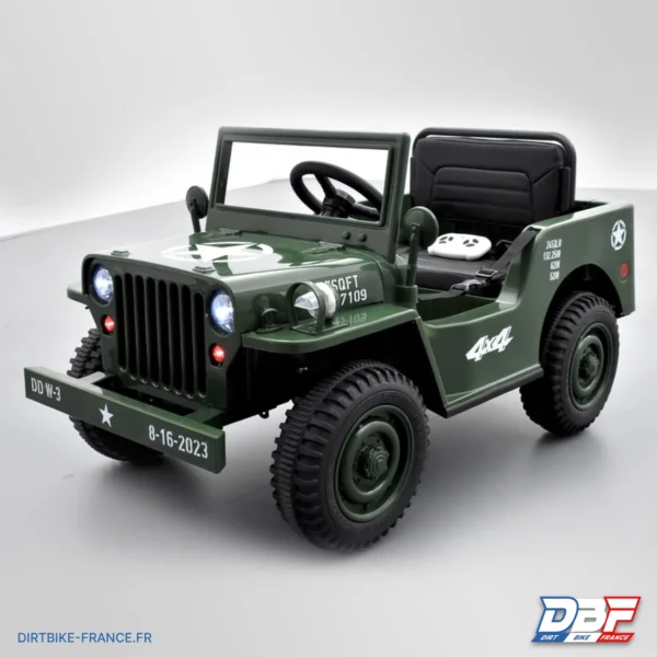Voiture enfant électrique jeep willys 1 place Vert, photo 2 sur Dirt Bike France